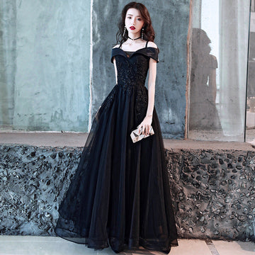 Evening Dress 2025 Spring Shoulder Birthday Dinner Party Host Art Examination Dress Woman